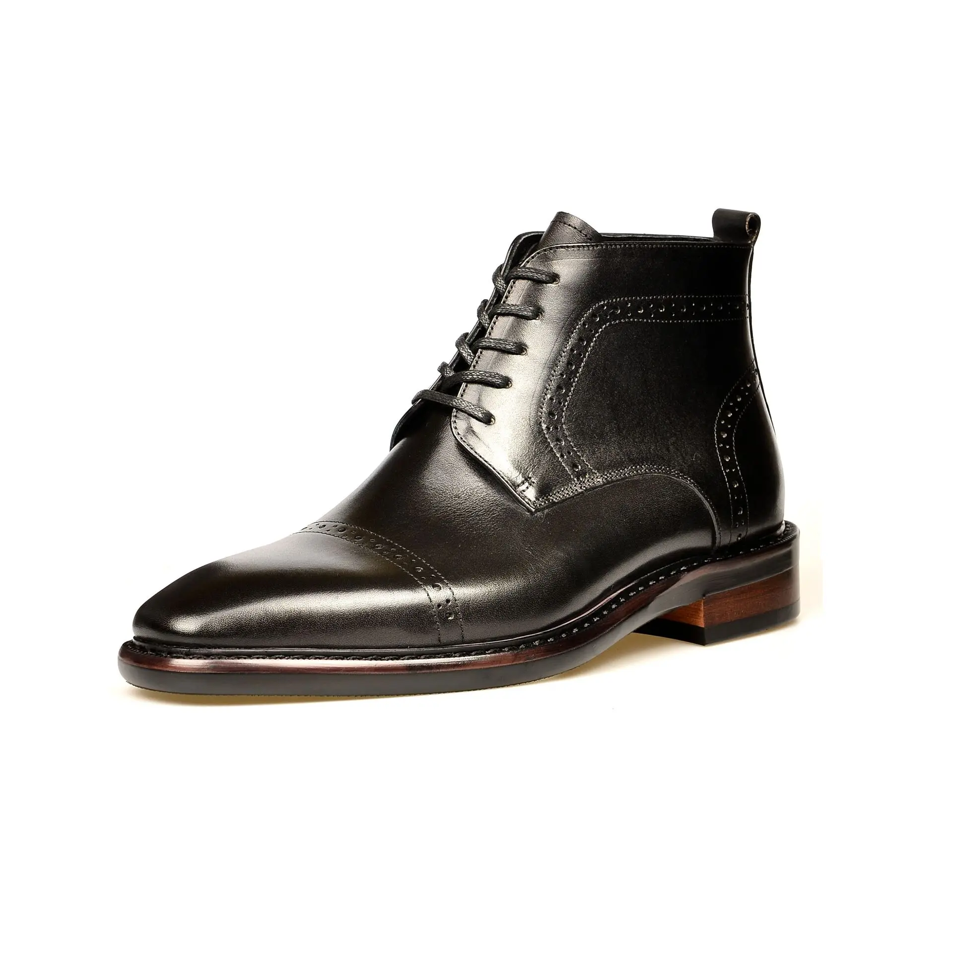 New Vintage Boots Men\'s Topcoat Cowhide Business Dress Leather Shoes British Men\'s Boots Genuine Leather Boots