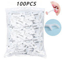 100PCS Disposable Dental Floss Toothpicks for Daily Oral Hygiene Flossing To Remove Plaque and Plaque Floss To Clean Teeth