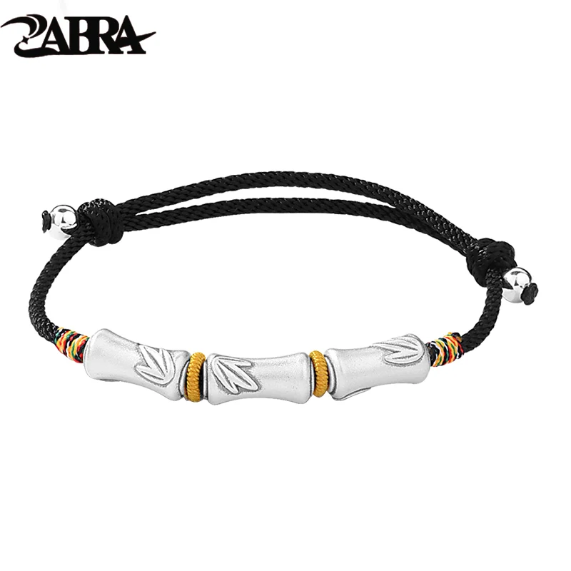 

ZABRA 999 Pure Silver Bamboo Bracelet for Men and Women, Couple, Postgraduate Entrance Exam, Red Rope, Hand Rope