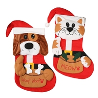 Soft and Durable Christmas Stocking Beautiful Cats Embroidery Christmas Stocking Comfortable Holiday Socks Decoration