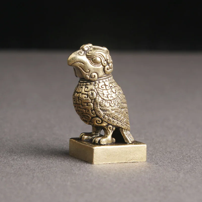 

Brass Jewelry Bird Statue Seal Desktop Decoration Imitation Of Ancient Texts And Handicrafts