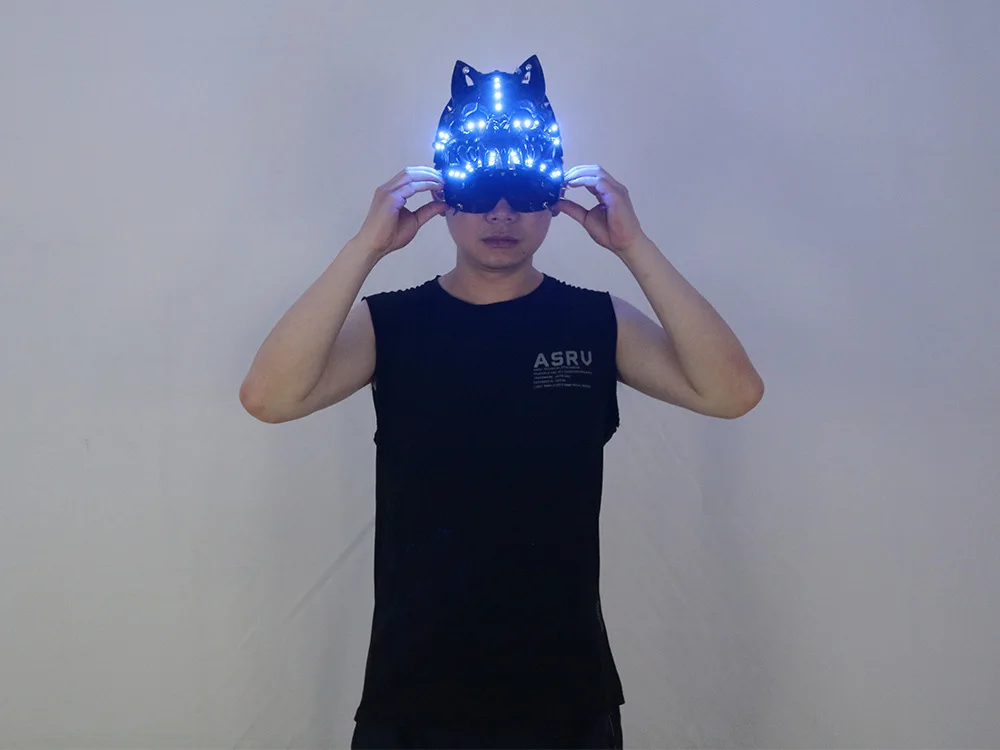 Kolorowa, świecąca czapka LED z motywem czaszki, fluorescencyjna czapka baseballowa, rekwizyt do klubu nocnego, baru, KTV, akcesorium imprezowe, przyciągająca wzrok ozdoba na głowę.