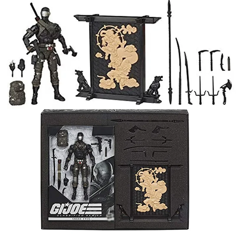 G I Joe Snake Eyes Deluxe Edition 6 Inch Movable Action Figure Collectible Model Toy Set Display Ornament Gift