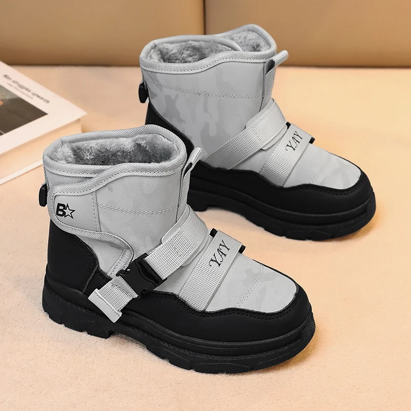 

Hig Tops Children Snow Boots Velvet and Thickening Warm Girl Boy Boot Comfort Wear-resistant Beautiful and Fashionable Kids Shoe