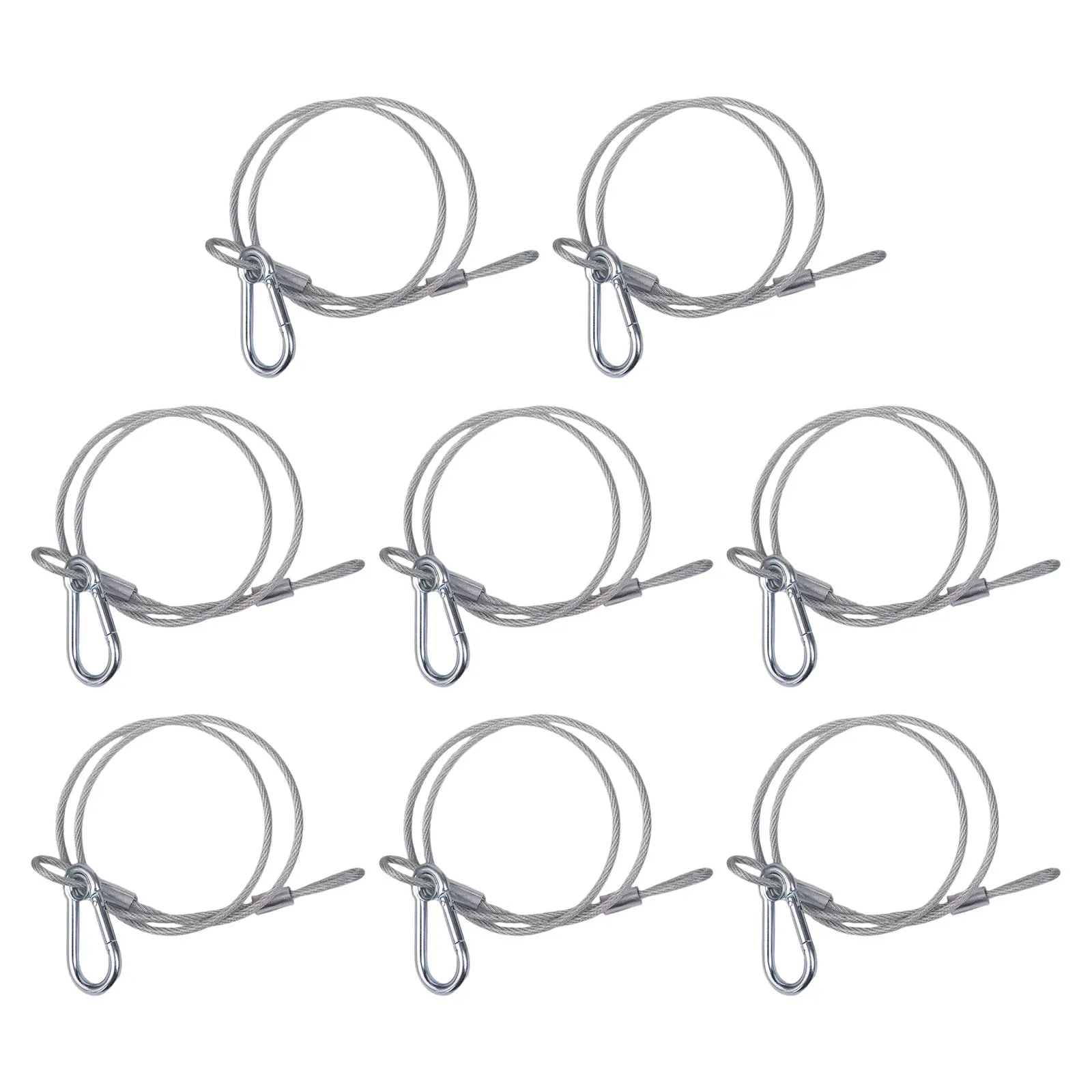 8 Câbles de Sécurité en Acier 20KG 700mm pour Éclairage de Scène et DJ, Chaînes de Sécurité Robustes, Cordons de Verrouillage, Câbles de Sécurité