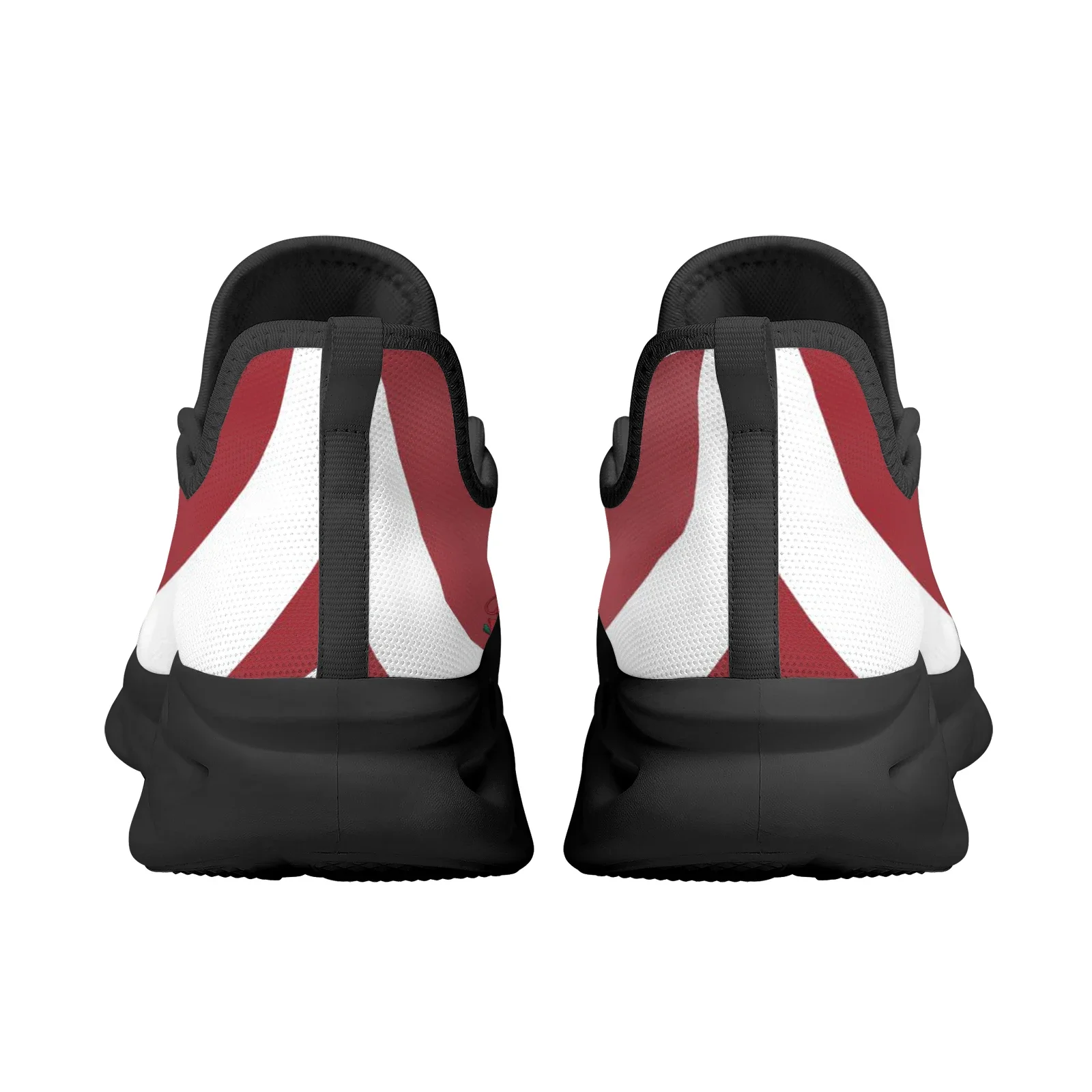 Red And White Latvia Country Flag Design Thick-soled Blade Shoes Lightweight Outdoor Shockproof Sports Shoes Zapatos