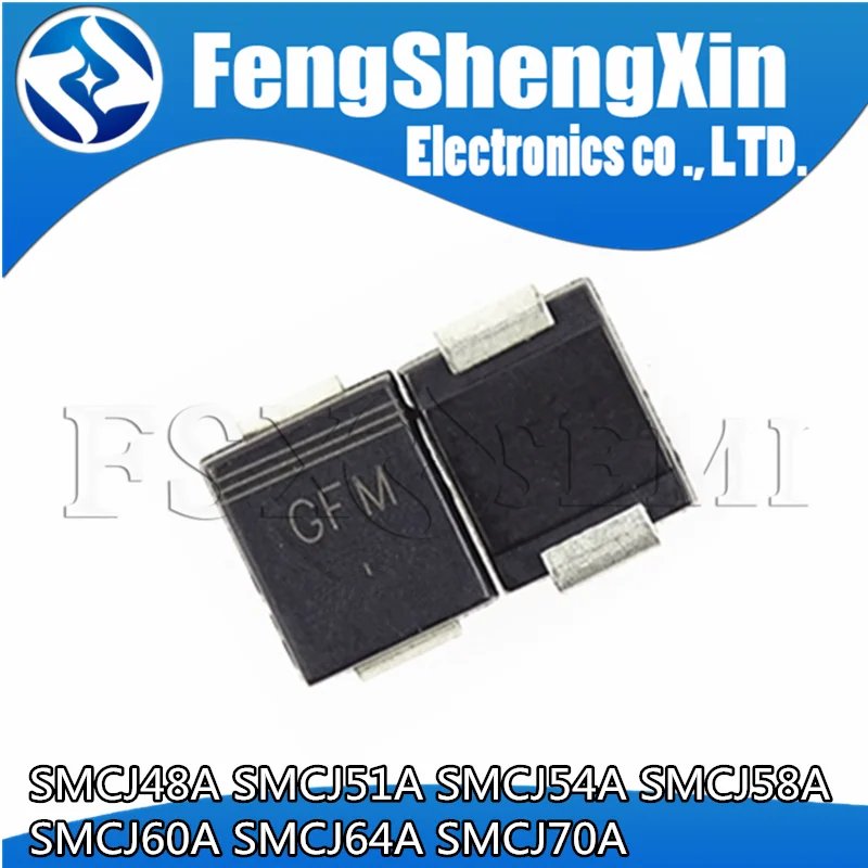 20 stücke SMCJ48A GFX SMCJ51A GFZ SMCJ54A GGE SMCJ58A GGG SMCJ60A GGK SMCJ64A GGM SMCJ70A GGP ENTSPRECHEN SMC DO-214AB