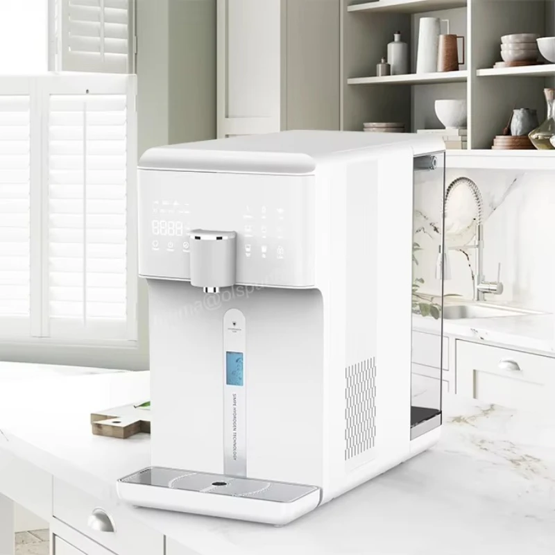 Instant Hot and Cooler Ice Hydrogen Alkaline Water Ionizer Dispenser Electric Tabletop Water Purifier Machine for Coffee Milk
