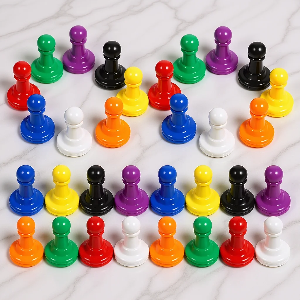 

Multicolor Plastic Pawns 32pcs Chess Pieces Checkers Game Components for Board Games Tabletop Markers Party Game Fun Activities