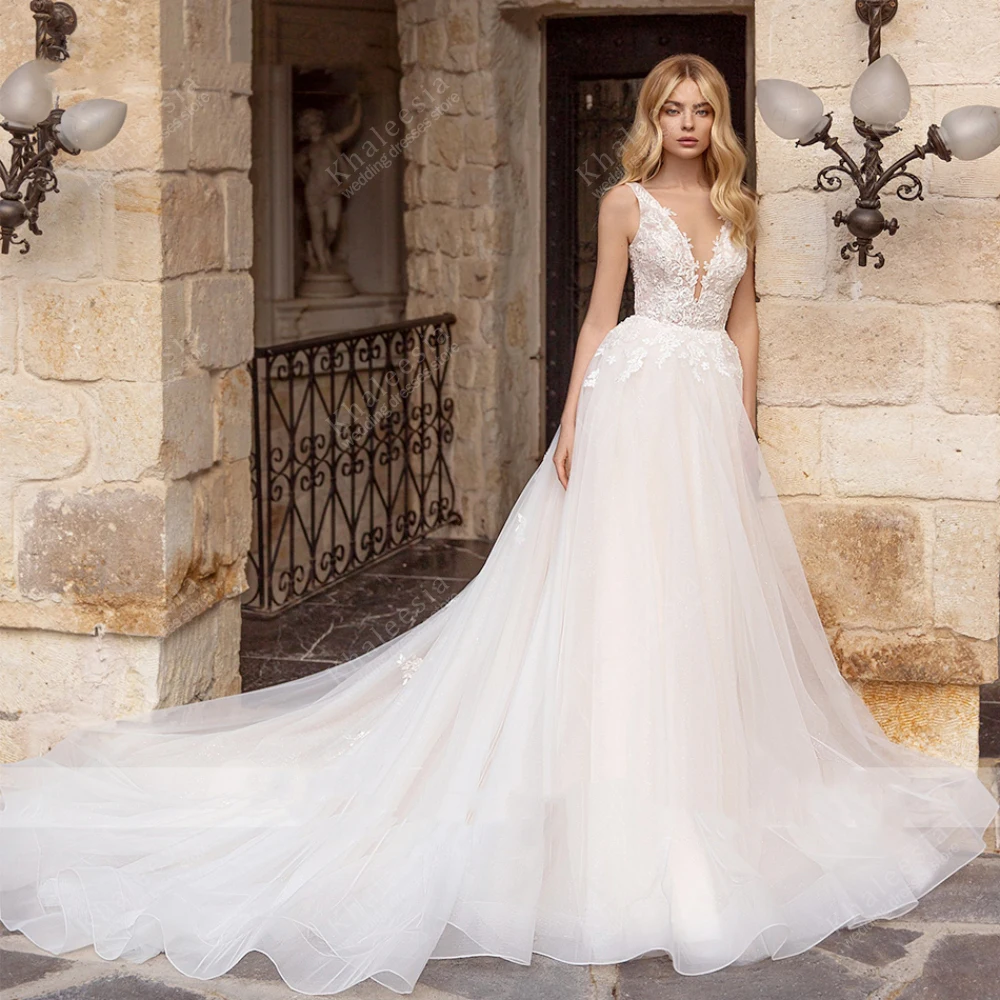 Vintage Wedding Dresses Graceful Bridal Gowns Lace Appliques Sleeveless Robes For Formal Party Vestidos De Novia Customized 2025