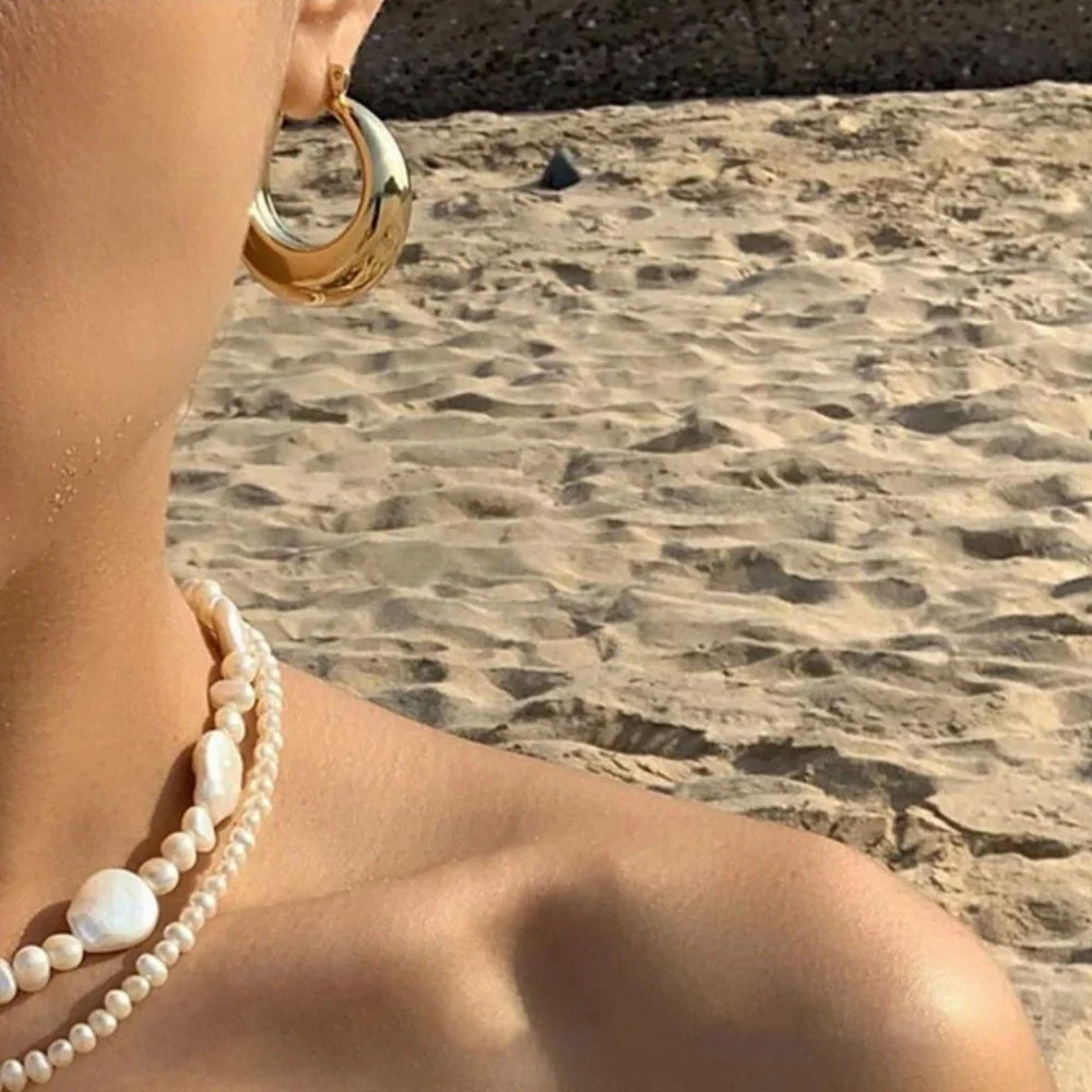 نمط جديد 2024 بالجملة السلس رائعة دائرة كبيرة هوب أقراط للنساء فتاة حفل زفاف كبير مجوهرات من صلب لا يصدأ