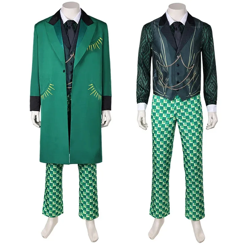 CyMovie Wicked The Wonderful Wizard of Oz Cosplay Green Uniform Complete Set Men Christmas Halloween New Year Role Play Costume