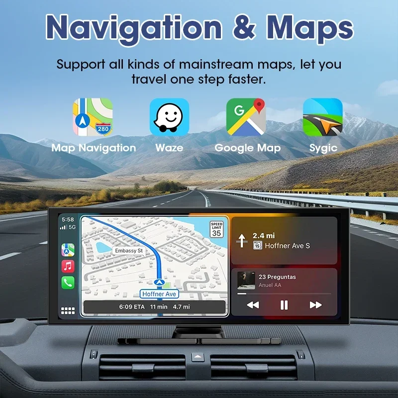 11.26 inch Android13 4G+64G Car Multimedia Player Carplay Android Auto 5G WIFI Airplay Monitor Support Youtube Netflix TPMS view 5