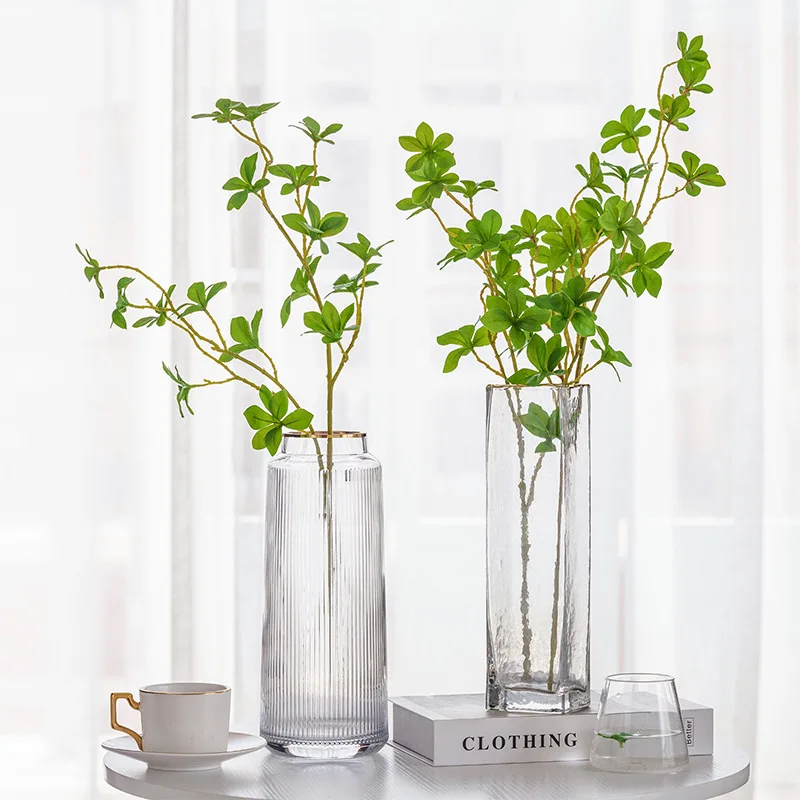 شريط يدوي متعدد البتلات أوراق سبعة نجوم يترك شجرة جرس يابانية محاكاة أوراق صناعية للنباتات الخضراء #2