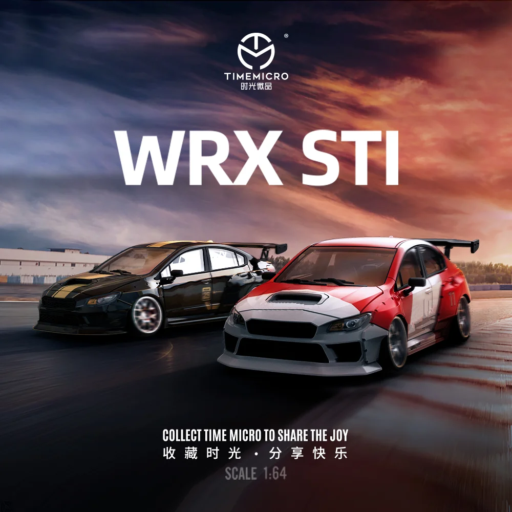 

TIME MICRO 1:64 WRX STI Painting Alloy Car Model Model Car Collection& Display& Gift