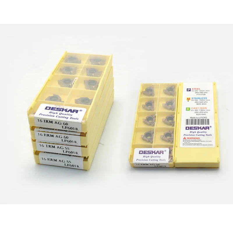 DESKAR 100% الأصلي 16ERM AG55 AG60 11W 14W 3.0ISO 2.0ISO LF6018 LF6118 16IRM التنغستن مثقاب من الكربيد إدراج مخرطة أداة القاطع