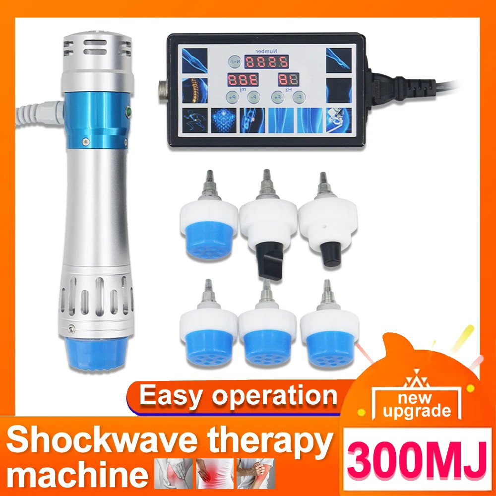 

300MJ Shockwave Therapy Machine For Erectile Dysfunction With 7 Heads Shock Wave Pain Relief Professional Body Relax Massager