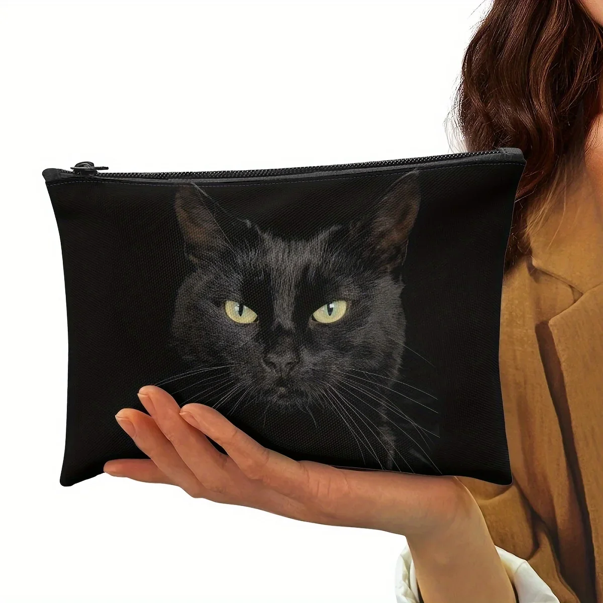 

Whimsical Cat Makeup Bag Spacious Portable Cosmetic Storage Pouch with Toiletry Wash Organizer