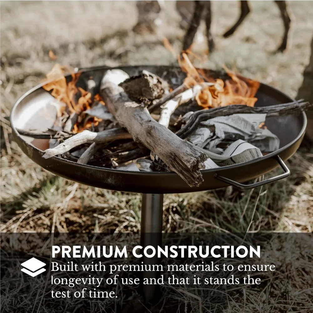 Poisson de foyer extérieur en acier durable - Cheminée à bois GasOne de 23 pouces pour jardin et porche