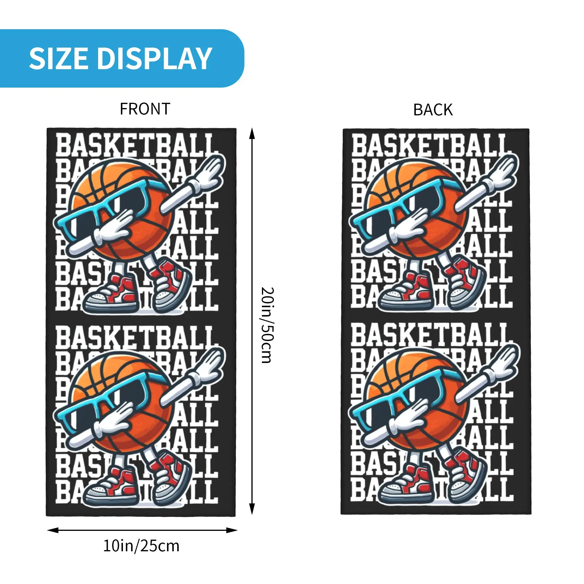 Custom Funny Basketball Neck Gaiter Women Men UV Protection Winter Sports Lover  Bandana Scarf for Cycling
