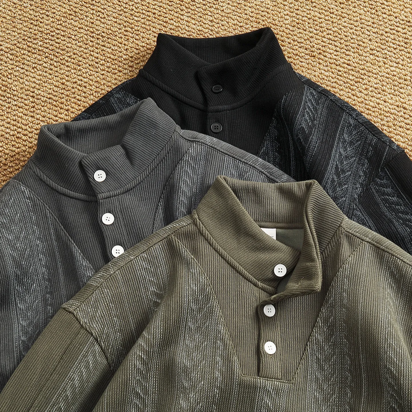 

Персонализированный вязаный свитер с воротником-стойкой, осенне-зимний новый американский тяжелый свитшот, мужской свободный повседневный топ большого размера