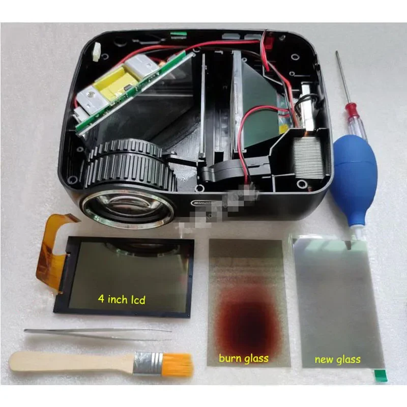 For UC40 UC46 Rigal 4 inch lcd mini LED projector repair heat insulation polarizer glass universal 96*60*1.2mm projector screen