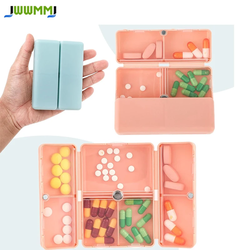 1Pcs Weekly Portable Moisture-Proof Small Pill Case for Pocket Purse Daily Portable Medicine Container to Hold Vitamins