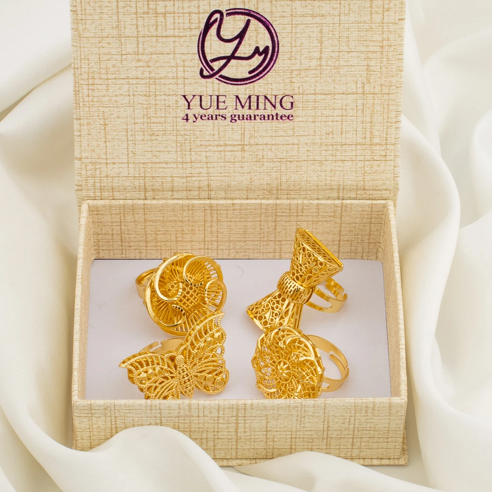 Luxury 18K Gold Plated Party Women Rings Adjustable Flower Copper Rings Exquisite Wedding 2023 New In Ring Jewelry Accessories