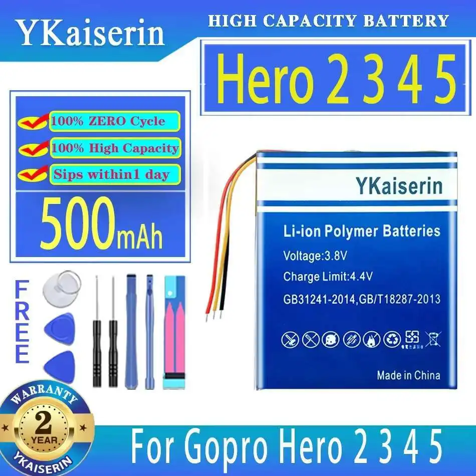 

Для Gopro Hero 2 3 4 5 6 7 8 9 Hero2 Hero3 Hero4 Hero5 Hero6 Hero7 Hero8 Hero9 500 мАч Спортивная камера 3-сторонний аккумулятор с дистанционным управлением