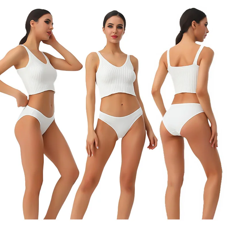 

Cotton plus size women's underwear 260 pounds, hip lifting 40S combed cotton knitted breathable and comfortable triangle pants