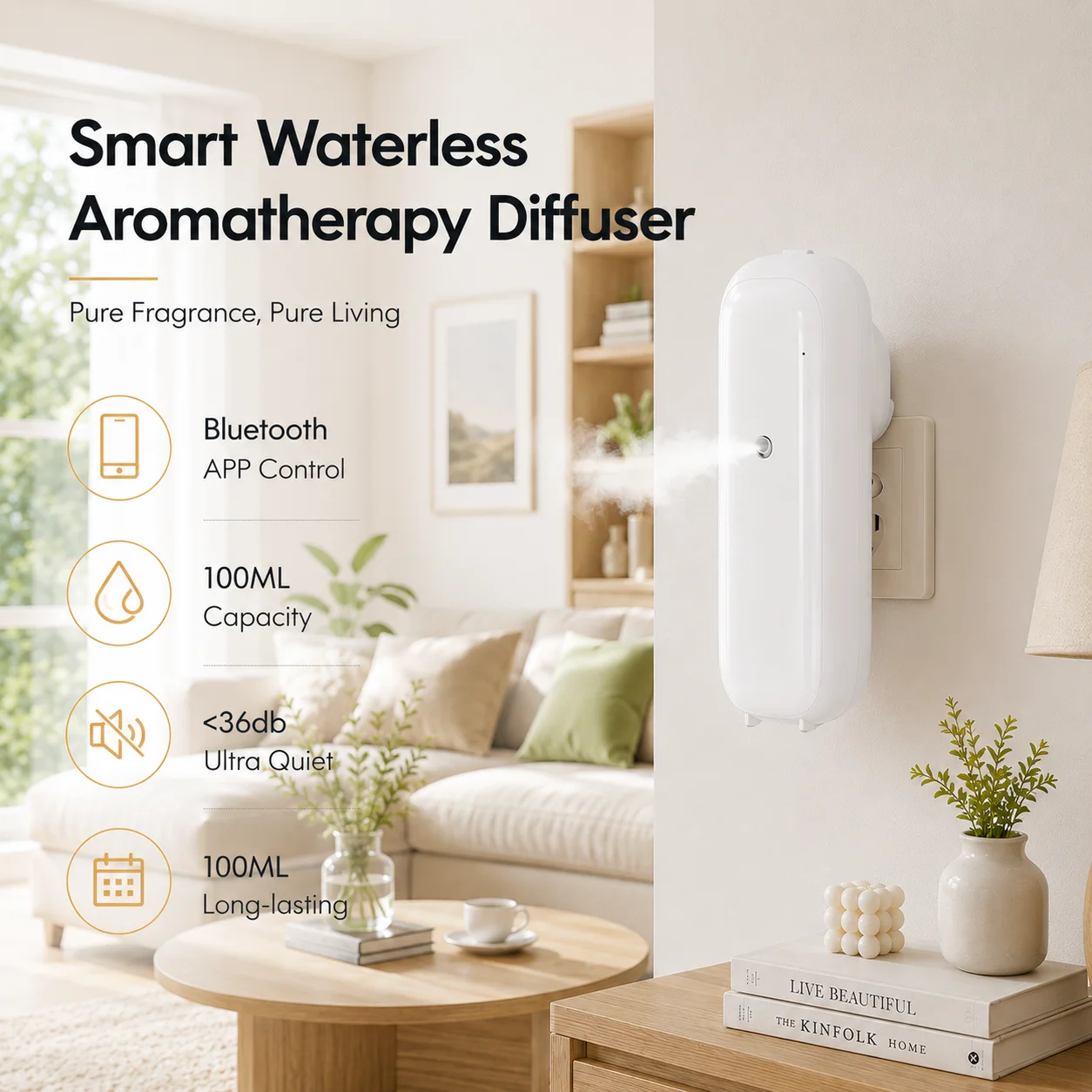 

NAMSTE 100m³ Wall Plug Aroma Diffuser Smart Fragrance Diffuser for Home Smell Distributor Air Freshener Automatic Oil Diffuser