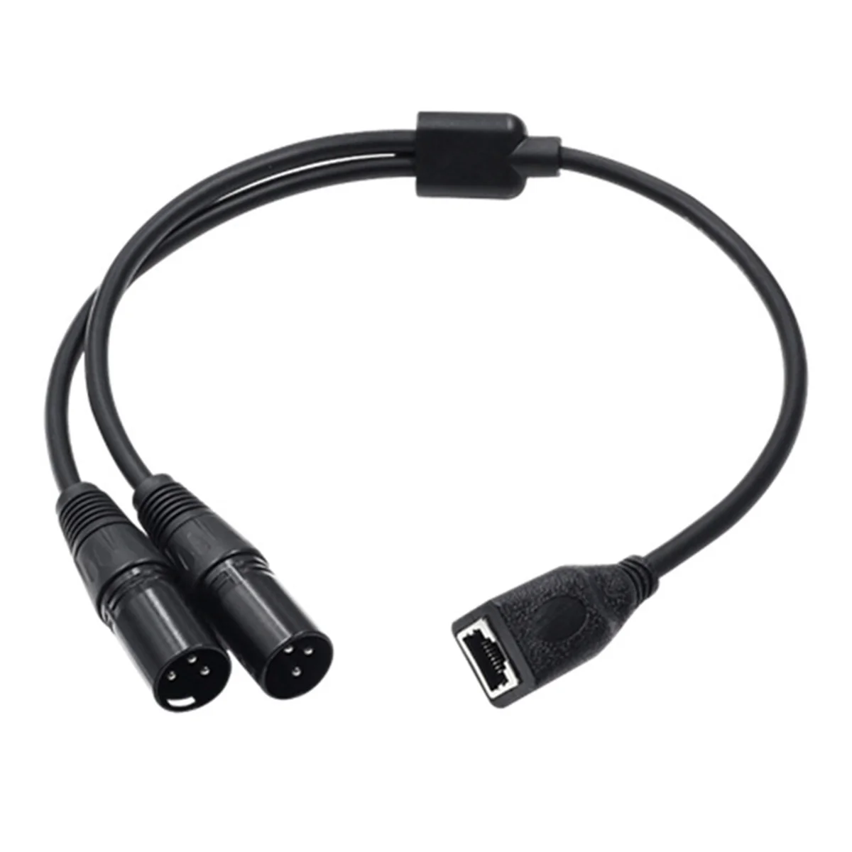 1Pcs Dual 3Pin XLR Male to RJ45 Adapter RJ45 to Dual XLR DMX Cable for DMX-CON Controller Series and Recording Studio