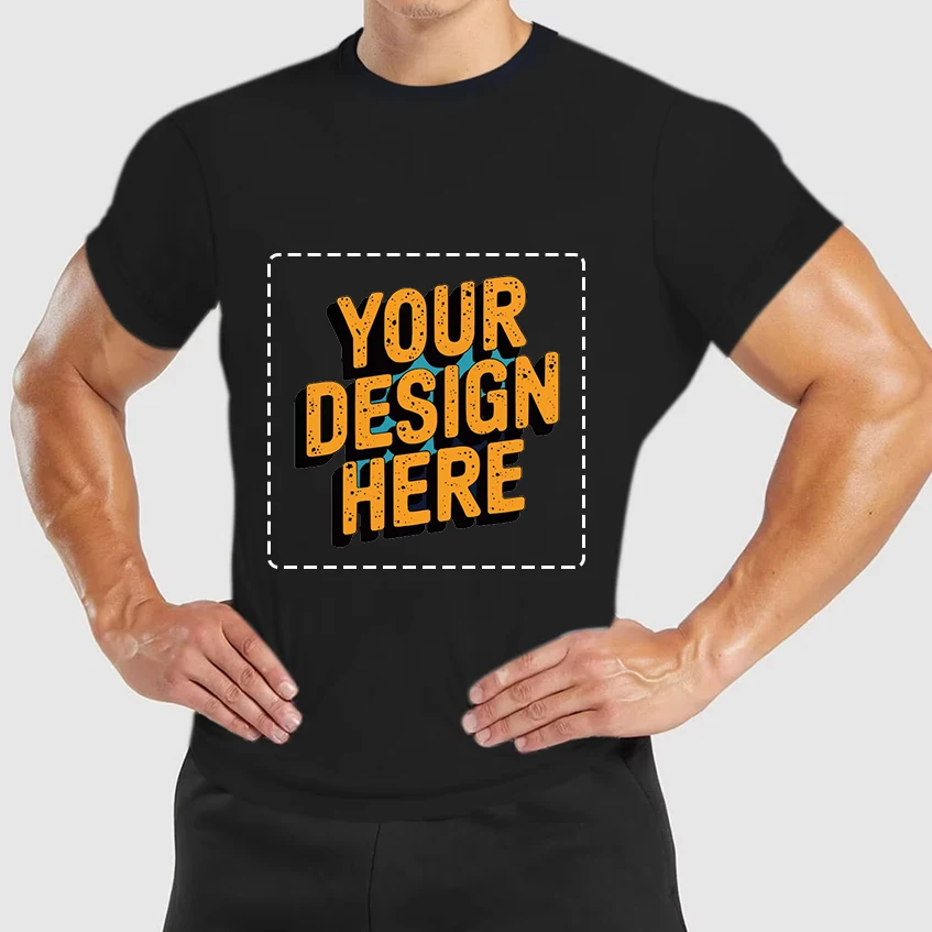 Summer New Men's Quick-drying Crewneck Short-sleeved T-shirt Basketball Training Clothes Running T-shirt Free Custom Your Logo