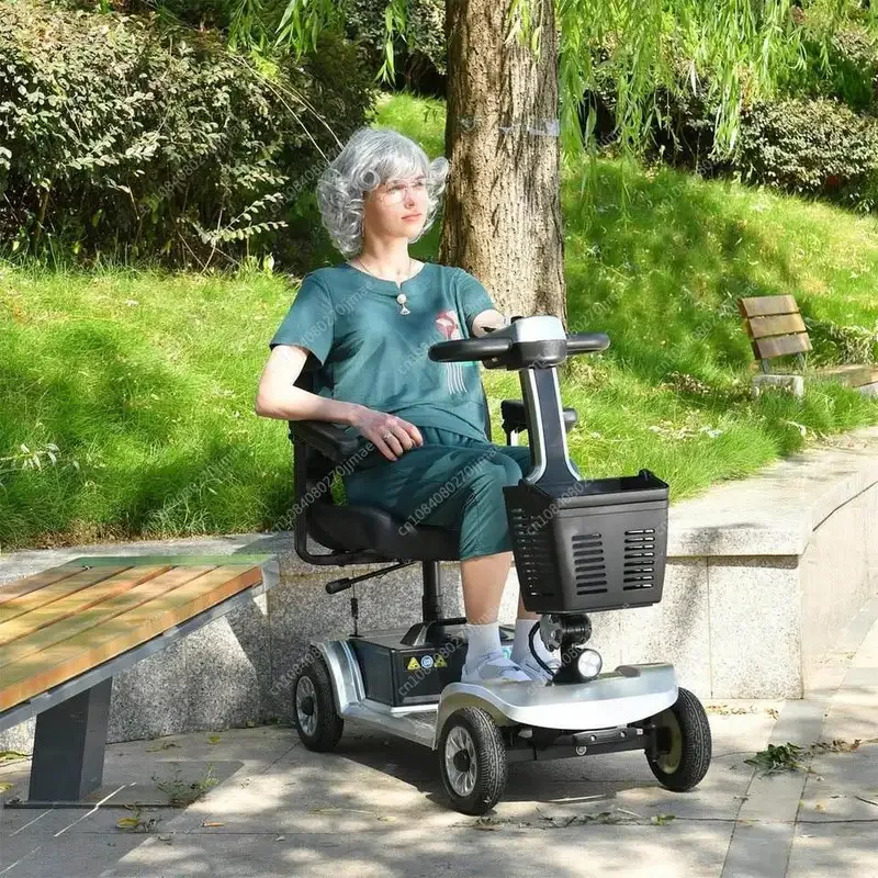For Elderly Foldable Electric 4 Wheel Mobility Scooter 250W Motor 24V12AH Max Load 200KG