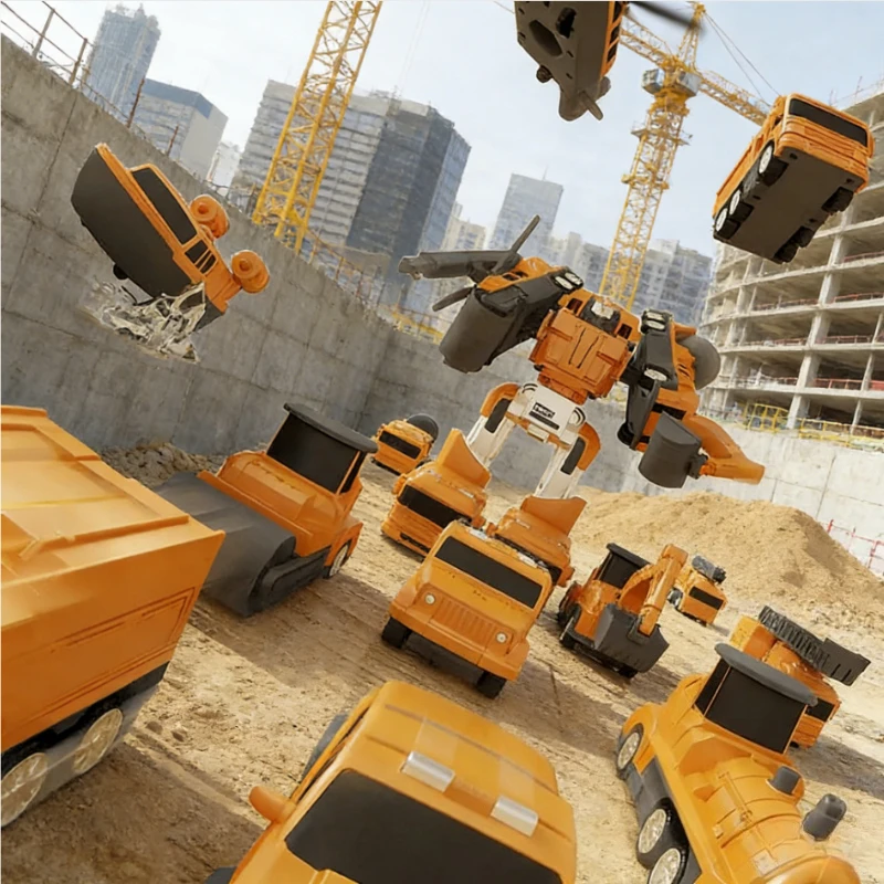 

Childrens Magnetic Construction Toy Car Engineering Building Blocks Deformation Robot Educational STEM Toy for Boys