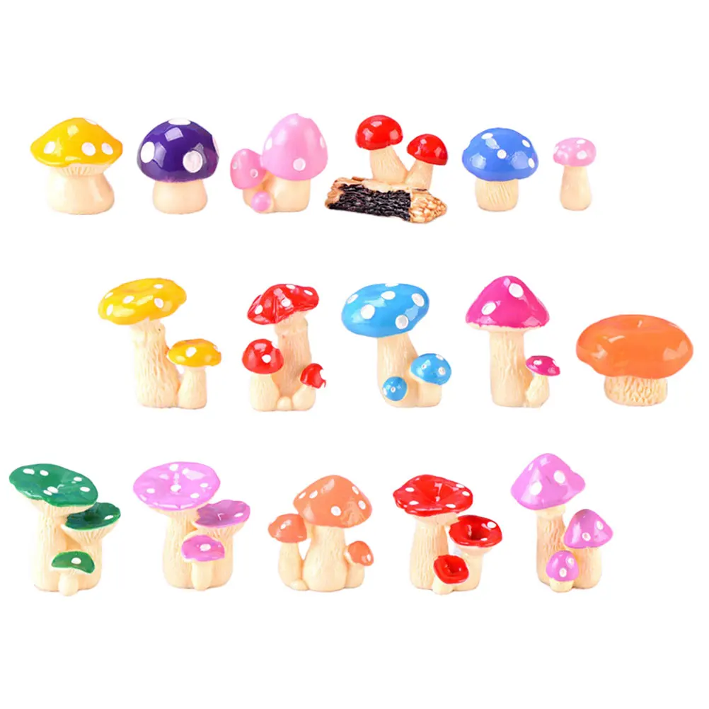 

16 Pcs Mini Resin Mushrooms for Crafts Bonsai Garnish Outdoor naments Home Decor Garden Statue Sculpture DIY Accessories