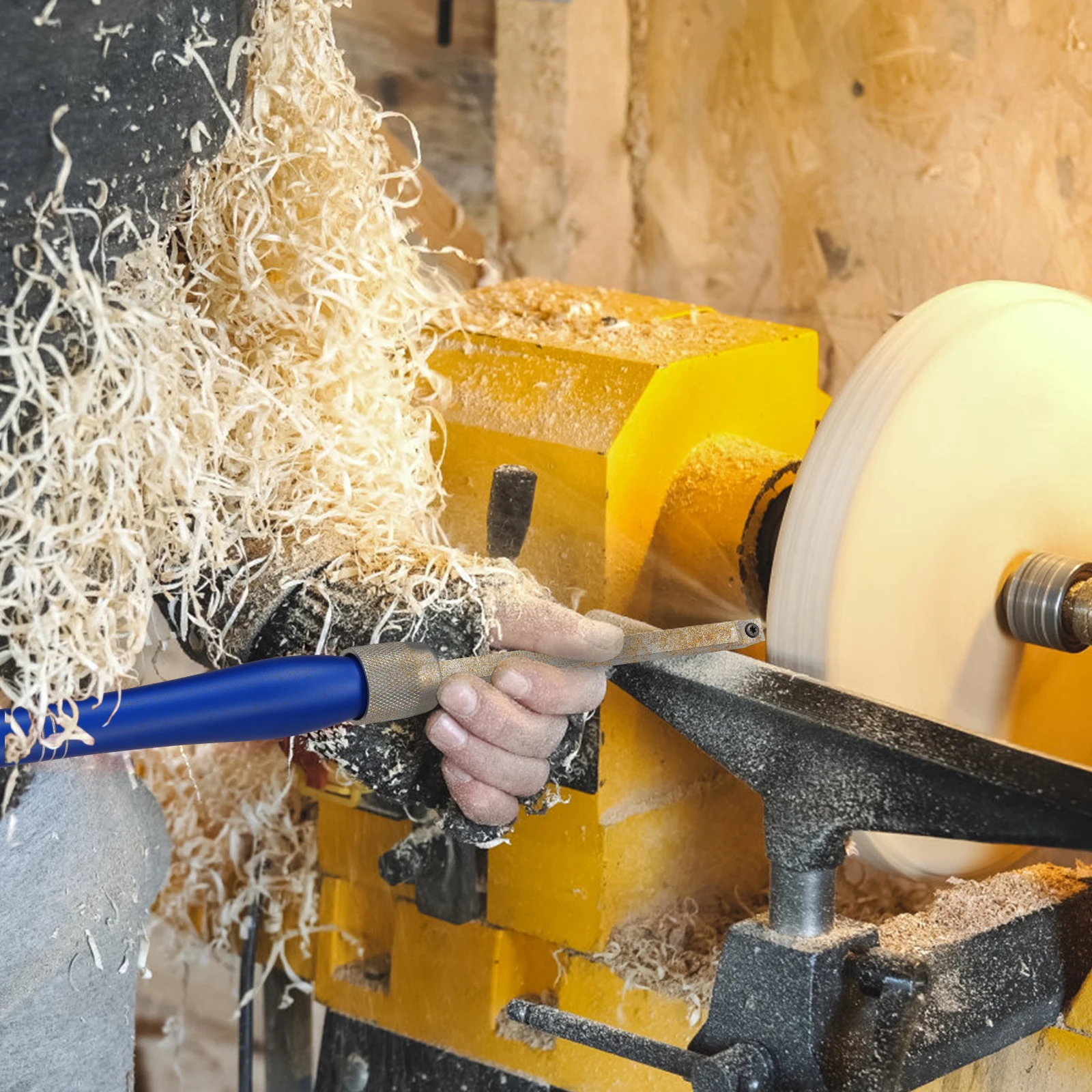 Juego de Herramientas de torneado de madera, cortador de insertos de carburo, herramientas de torneado de madera DIY, mango de aluminio de cuello de cisne para torno de carpintería