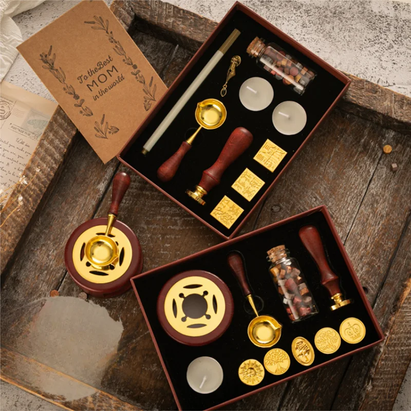 High Quality Wax Sealing Stamp Set Widely Used Practical Exquisite Sealing Stamp Kit Rust Prevention Retro with Replaceable Head