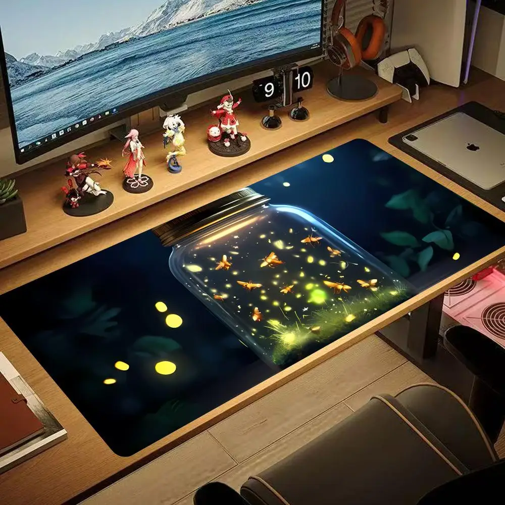 

Firefly Mouse Pad 90x40CM non-slip Gaming Mousepad Gamer E-Sports Mouse Mat Game Mechanical Keyboard XXL Desk Mat