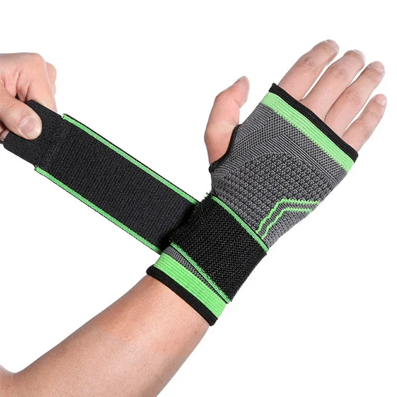 Compression Wrist Brace with Pressure Belt Sport Protection Wristband Knitting Pressurized Wrist and Palm Brace Bandage Support