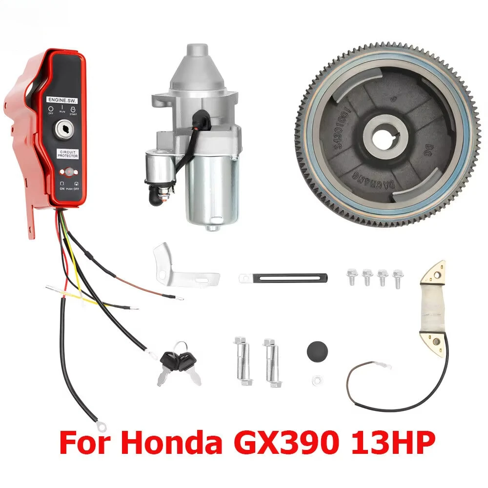 

Honda GX390 13HP Electric Start Kit – Flywheel, Starter Motor & Switch Box for Smooth Operation