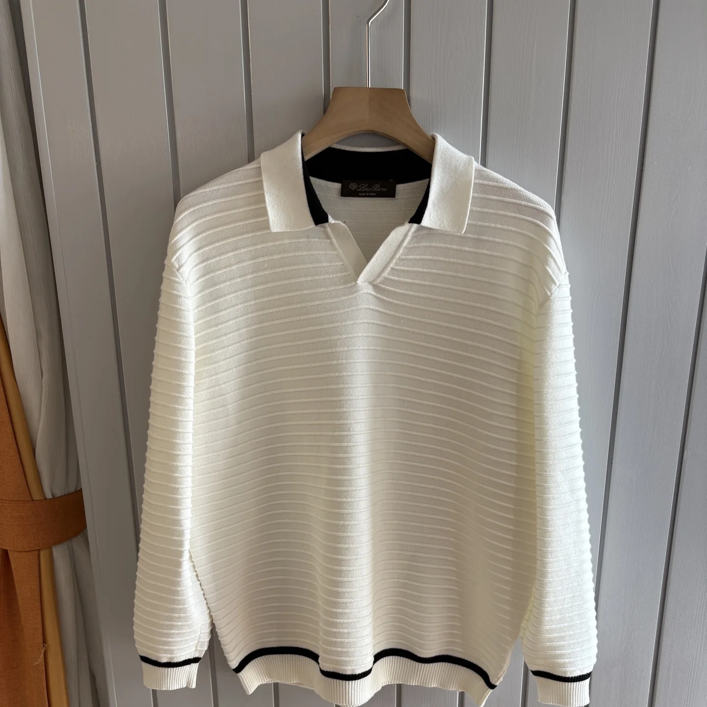 

LP Italy 25AW casual lapel knitted long-sleeved polo shirt