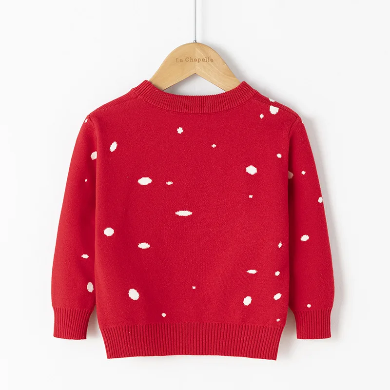 Factory direct sales children's Christmas cartoon sweater European and American new autumn and winter girls' baby bottoming kni