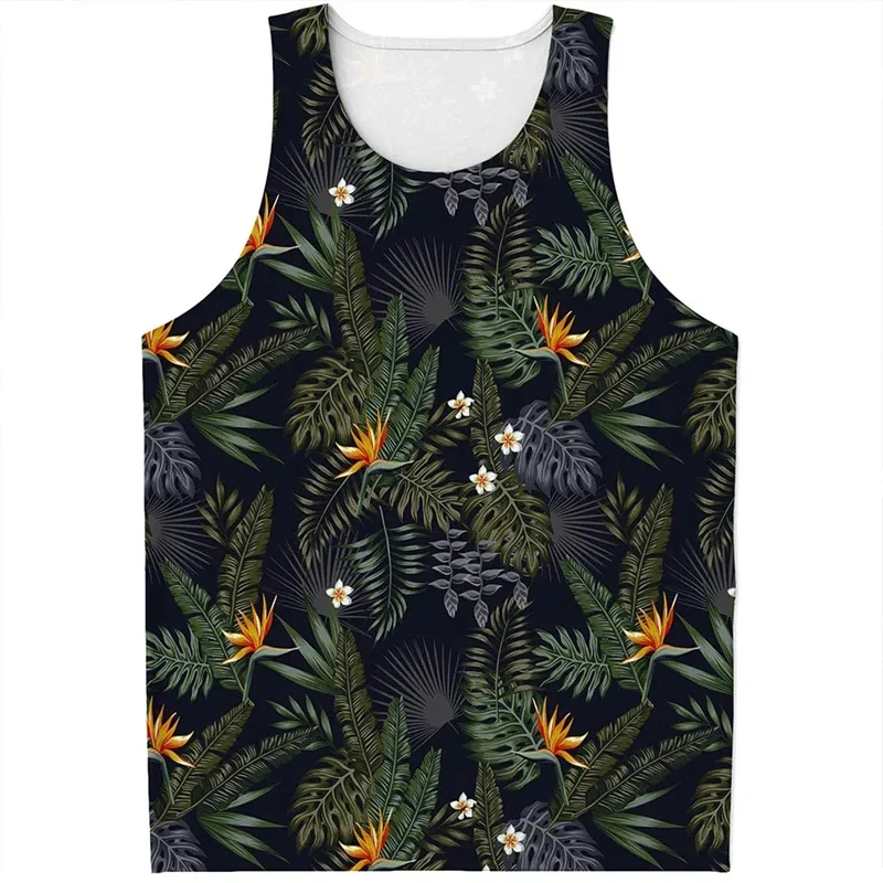 Leaf Tank Tops Men Summer Casual Mens Sleeveless Shirts Oversized Funny Tees Shirt Streetwear Vest Gimnasio Hombre