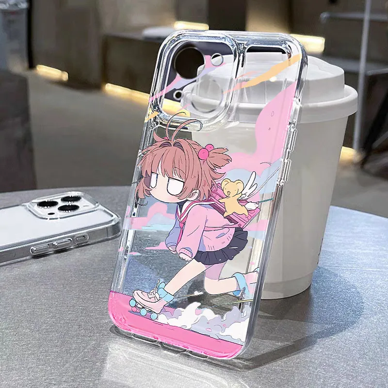 Cartoon Card Captor Sakura CERBERUS Phone Case for iPhone X 11 12 13 14 15 16 Pro Max Plus XR 16pro Anime Clear Soft Cover