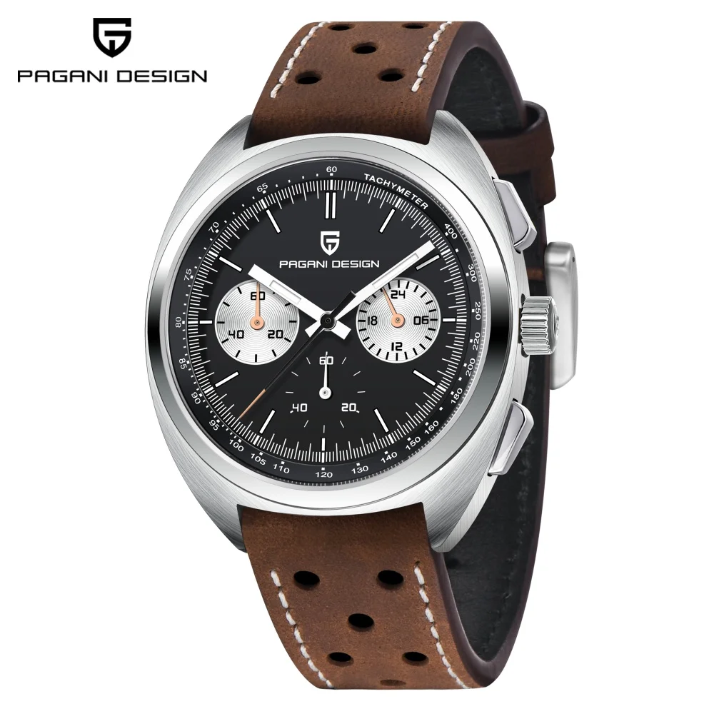 2026 New PAGANI DESIGN Quartz Panda Dial Watch Sapphire Luminous Waterproof Men Watch All Steel Japan Movt Luxury Chronograph view 3