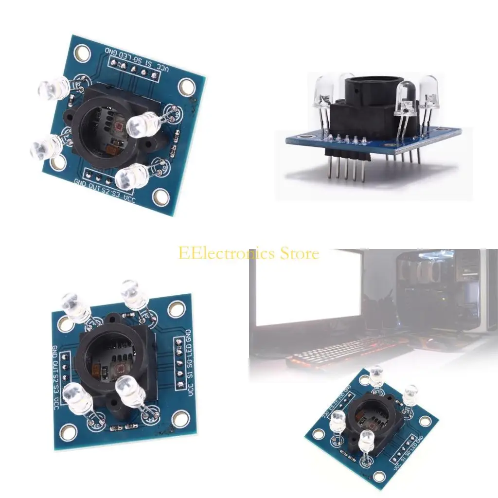 B03C GY-31 TCS230 TCS3200 Chip Color Sensors 3-5V Low Voltages Color Detection Identification Sensors Board with White LED Light