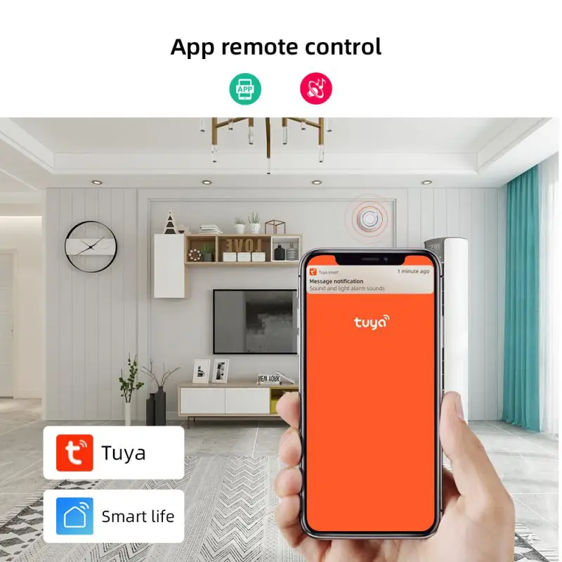 Tuya Smart WiFi Detector de Fumaça, Alarme de Incêndio, Som Progressivo, Sensor fotoelétrico, Segurança Doméstica, Automação para Smart Life