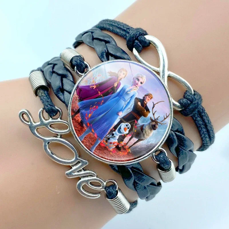 Disney Frozen 2 Elsa Anna Snow White Princess Cartoon Bracelet Action Figure Toys lovely Wristand Girl Gift Christmas Gifts Toys