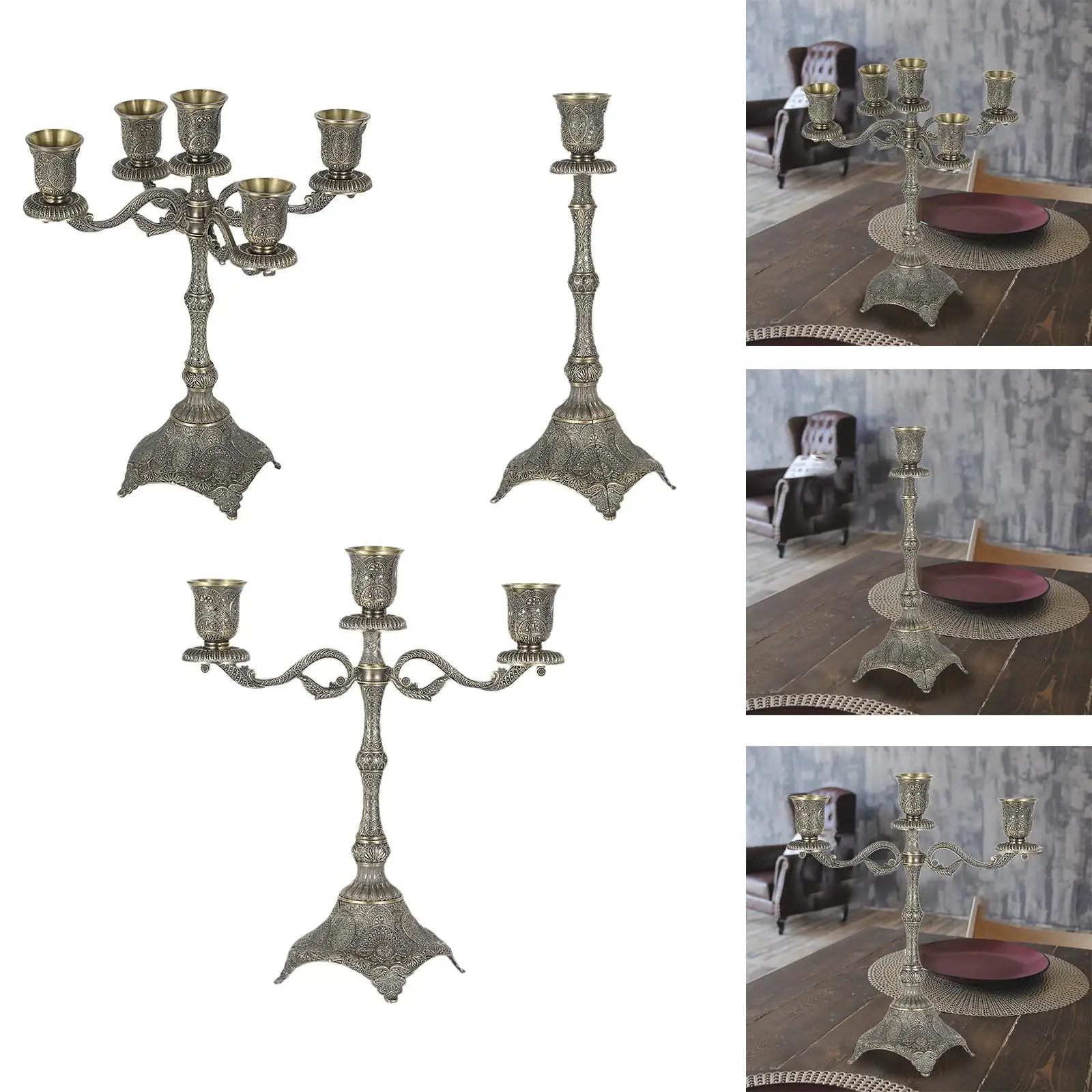 Tapered Candle Holder Candelabrum Decoration Farmhouse Candlestick for Fireplace